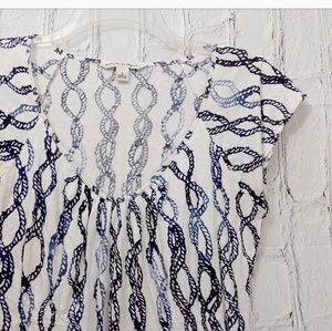 Banana Republic purple and blue rope design top